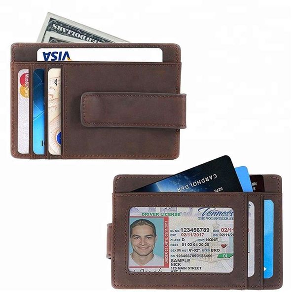 the wallet men's dollar clip multi function mad horse cow leather double sided metal wallet rfid magnetic card bag wallet, Black
the wallet men's dollar clip multi function mad horse cow leather double sided metal wallet rfid magnetic card bag wallet, Black