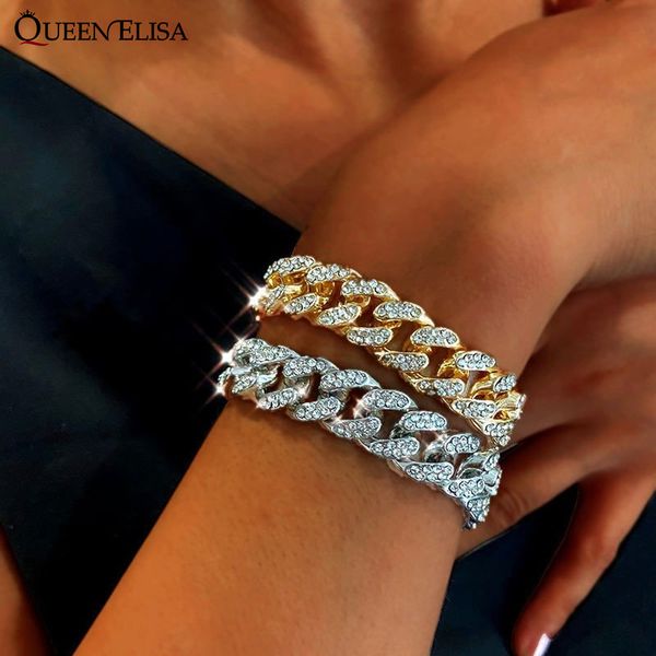 cuban thick link chain bracelet punk luxury crystal bracelets for women men jewelry gold color rhinestone bangles bling new, Black
cuban thick link chain bracelet punk luxury crystal bracelets for women men jewelry gold color rhinestone bangles bling new, Black