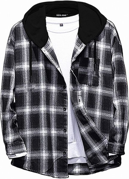 devil king men's hooded flannel shirts jackets casual long sleeve lightweight flannel hoodie d3yb#, Black
devil king men's hooded flannel shirts jackets casual long sleeve lightweight flannel hoodie d3yb#, Black