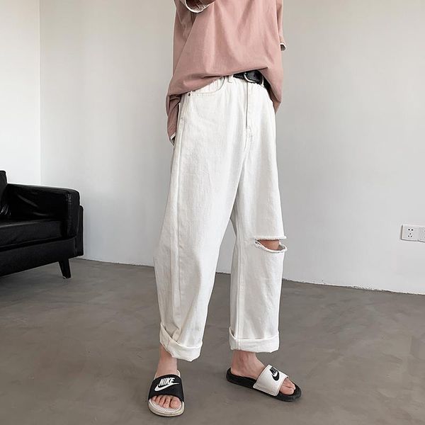 summer pants men fashion solid color straight casual nine man streetwear trend wild hip hop loose torn hole men's, Black
summer pants men fashion solid color straight casual nine man streetwear trend wild hip hop loose torn hole men's, Black