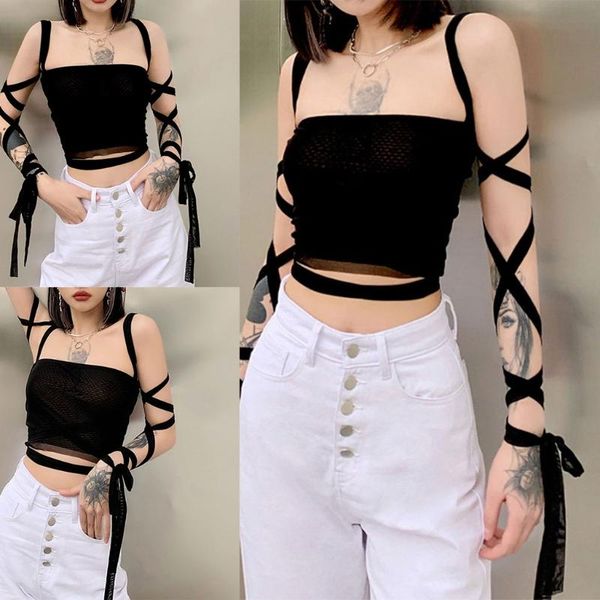 women's tanks & camis women criss cross bandage tube sheer mesh harajuku skinny slim camisole, White
women's tanks & camis women criss cross bandage tube sheer mesh harajuku skinny slim camisole, White
