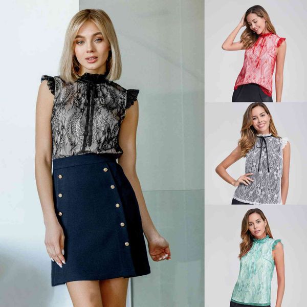 T-shirt T-shirt Summer new women's ear edge stand collar sleeveless lace top 2849, White
T-shirt T-shirt Summer new women's ear edge stand collar sleeveless lace top 2849, White
