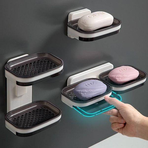 soap dishes wall mounted double layer dish draining holder kitchen bathroom storage box
soap dishes wall mounted double layer dish draining holder kitchen bathroom storage box
