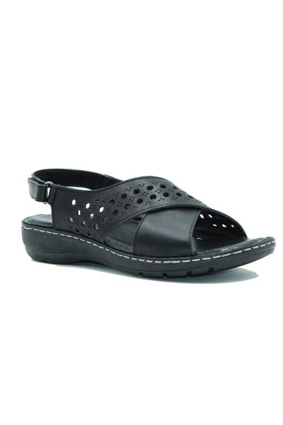 sandals black women orthopedic leather 020424