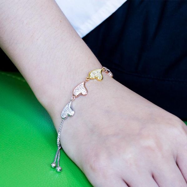 charm bracelets huitan romantic bracelet with love heart design tiny cz pave setting fashion for women wholesale jewelry lots, Golden;silver
charm bracelets huitan romantic bracelet with love heart design tiny cz pave setting fashion for women wholesale jewelry lots, Golden;silver