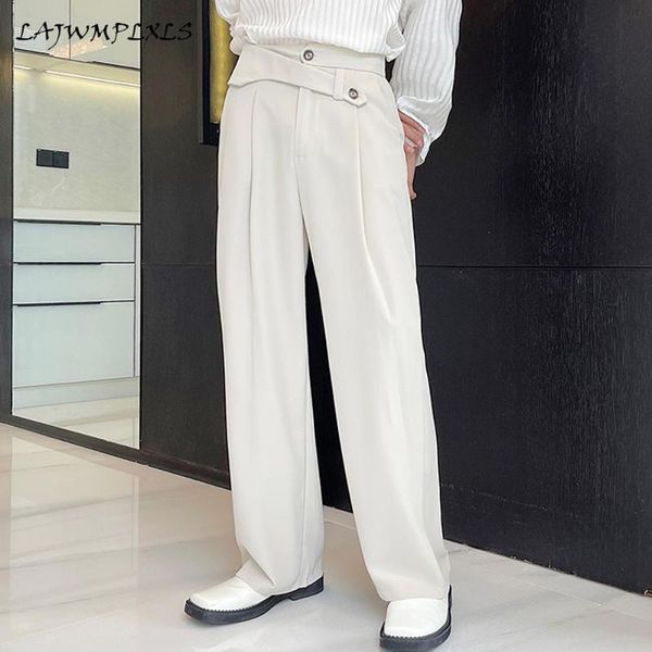 men's pants vintage suit man high waist pockets office formal button bandage pant fashion harajuku wide leg trousers 2021, Black
men's pants vintage suit man high waist pockets office formal button bandage pant fashion harajuku wide leg trousers 2021, Black