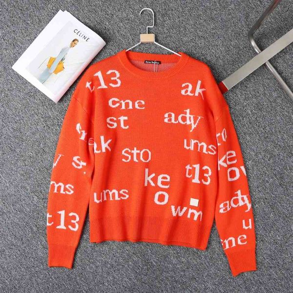 women's hoodies & sweatshirts 20ac studios vintage wool sweater orange letter jacquard silhouette thread closure top, Black
women's hoodies & sweatshirts 20ac studios vintage wool sweater orange letter jacquard silhouette thread closure top, Black