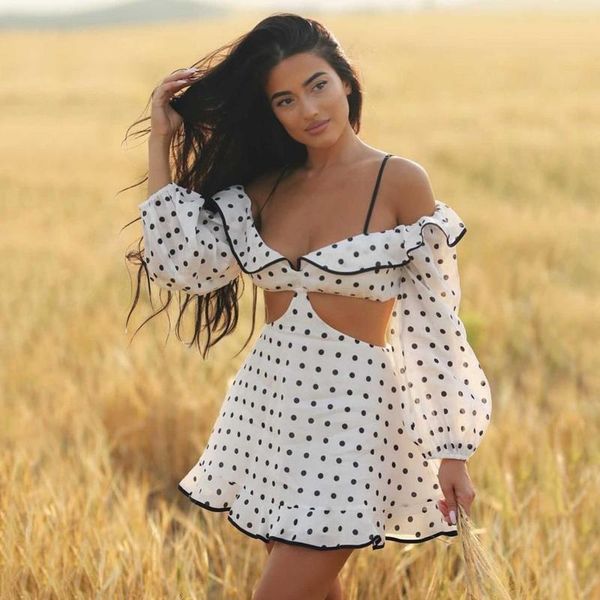 casual dresses 2021 autumn women fashion dot print hollow out mini dress off shoulder backless party ruffles beach vestidos, Black;gray
casual dresses 2021 autumn women fashion dot print hollow out mini dress off shoulder backless party ruffles beach vestidos, Black;gray