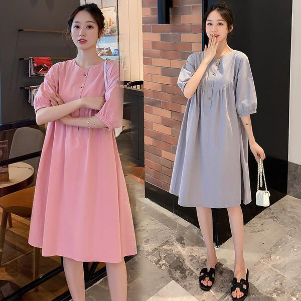 16412# maternity clothes summer cotton short sleeves loose mid-long dress pregnant women pregnancy dresses, White
16412# maternity clothes summer cotton short sleeves loose mid-long dress pregnant women pregnancy dresses, White