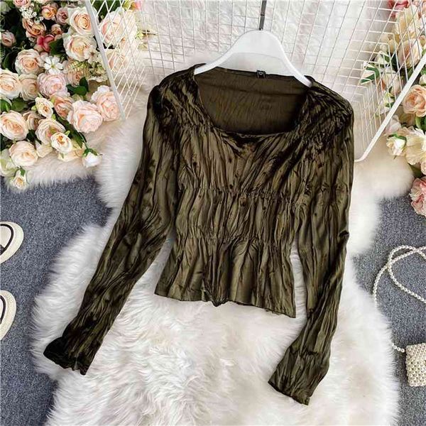 retro shirt women's long-sleeved autumn clothing slim and thin wild short square collar velvet temperament gx1300 210507, White;black
retro shirt women's long-sleeved autumn clothing slim and thin wild short square collar velvet temperament gx1300 210507, White;black
