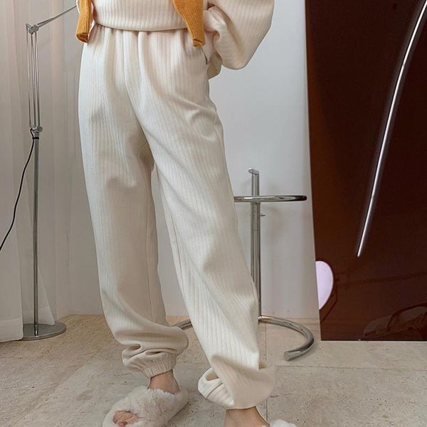autumn and winter women's pants casual solid color high waist loose & capris, Black;white
autumn and winter women's pants casual solid color high waist loose & capris, Black;white