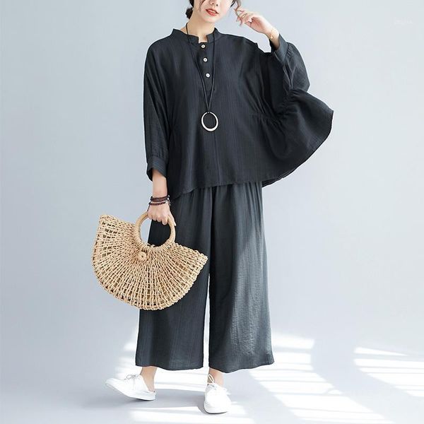 two piece dress 2021 spring summer cotton line loose casual soild color suits lantern sleeve t-shirts elastic waist wide leg pants 2 sets, White
two piece dress 2021 spring summer cotton line loose casual soild color suits lantern sleeve t-shirts elastic waist wide leg pants 2 sets, White