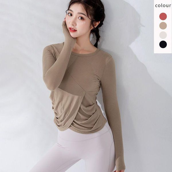 yoga outfit women t-shirt autumn winter long-sleeved o-neck pleated hem slim fitness wear training running quick-drying sports top
yoga outfit women t-shirt autumn winter long-sleeved o-neck pleated hem slim fitness wear training running quick-drying sports top
