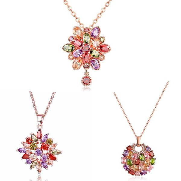 pendant necklaces fashion women rose gold color cubic zircon crystal flower necklace engagement wedding jewelry bridal accessories, Silver
pendant necklaces fashion women rose gold color cubic zircon crystal flower necklace engagement wedding jewelry bridal accessories, Silver