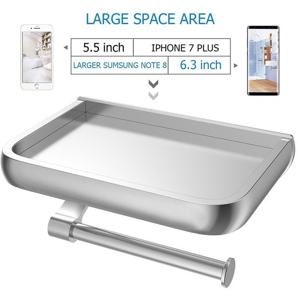 wall-mounted toilet paper holder bathroom phone storage rack aluminum alloy shelf simple tissue hooks & rails
wall-mounted toilet paper holder bathroom phone storage rack aluminum alloy shelf simple tissue hooks & rails