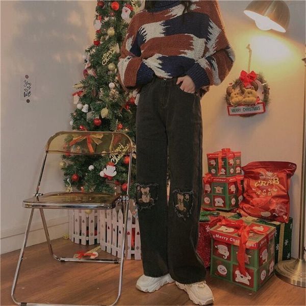 women's jeans cute bear print girls summer straight pants trousers female harajuku jean denim bagge cool autumn gothic femme, Blue
women's jeans cute bear print girls summer straight pants trousers female harajuku jean denim bagge cool autumn gothic femme, Blue