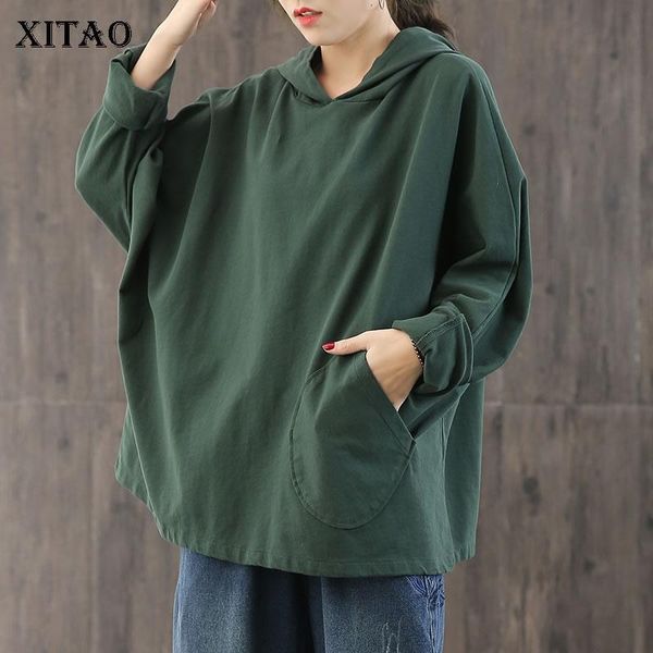 women's hoodies & sweatshirts xitao spring 2021 women plus size bat sleeve solid color sweatshirt literary wild leisure fashion xj3919, Black
women's hoodies & sweatshirts xitao spring 2021 women plus size bat sleeve solid color sweatshirt literary wild leisure fashion xj3919, Black