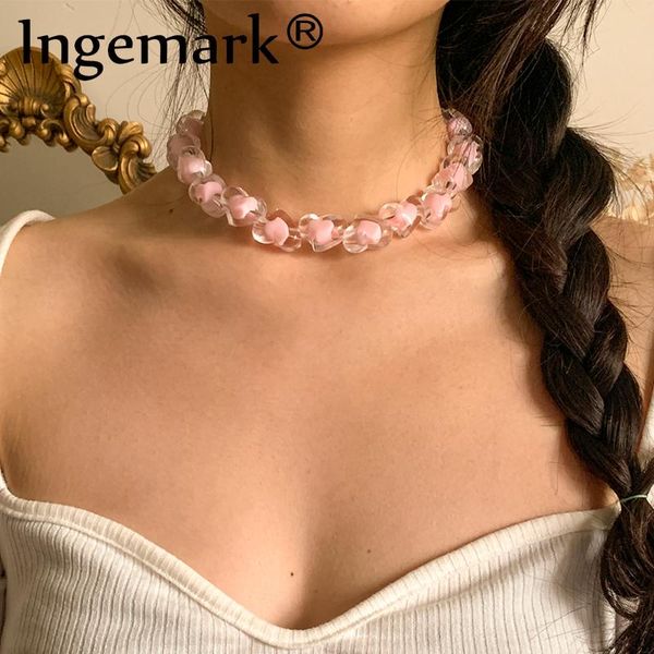 chains fashion kpop acrylic heart thick chain necklace punk classic pink choker female for women girlfriend collar jewelry, Silver
chains fashion kpop acrylic heart thick chain necklace punk classic pink choker female for women girlfriend collar jewelry, Silver