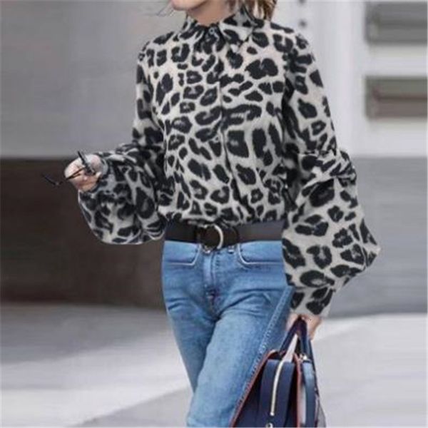 designer long sleeve women leopard grain spots stand collar cotton fashion shirt summer lady clothes, White
designer long sleeve women leopard grain spots stand collar cotton fashion shirt summer lady clothes, White