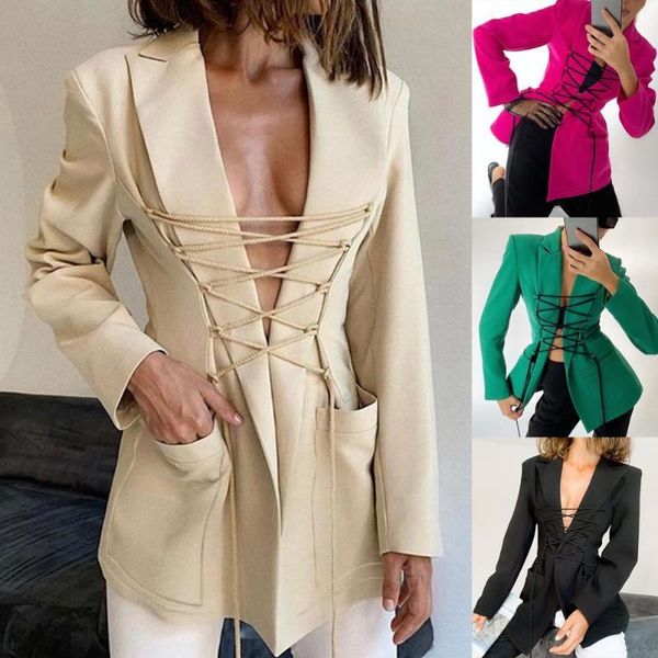 women's jackets office lady blazer solid color pockets spring autumn turndown collar bandage suits jacket coat streetwear slim women fa, Black;brown
women's jackets office lady blazer solid color pockets spring autumn turndown collar bandage suits jacket coat streetwear slim women fa, Black;brown