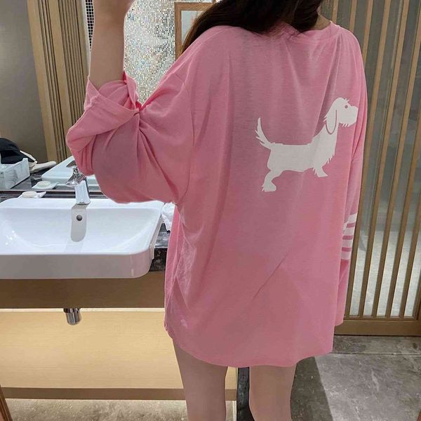 tb back dog cartoon printed sleeve women's thin medium long t-shirt lower body sunscreen top, White
tb back dog cartoon printed sleeve women's thin medium long t-shirt lower body sunscreen top, White