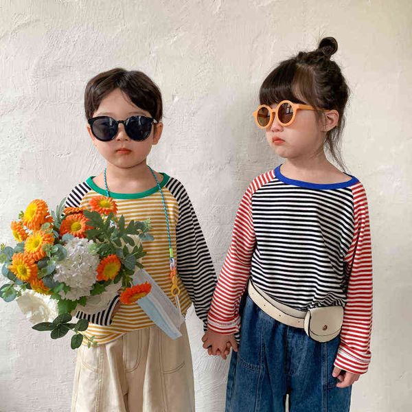 spring autumn cotton striped patchwork t shirts boys and girls soft casual g1209, Blue
spring autumn cotton striped patchwork t shirts boys and girls soft casual g1209, Blue