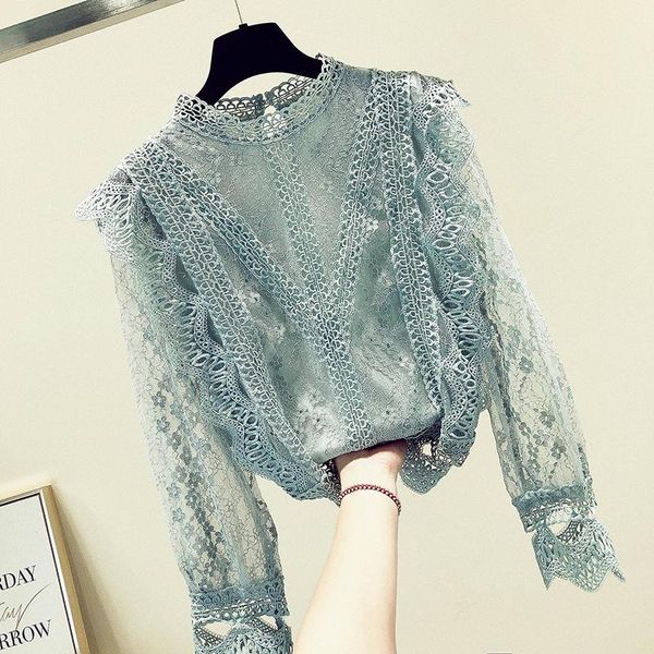 women's blouses & shirts mumuzi chiffon lace women long sleeved patchwork style female fashion clothing, White
women's blouses & shirts mumuzi chiffon lace women long sleeved patchwork style female fashion clothing, White