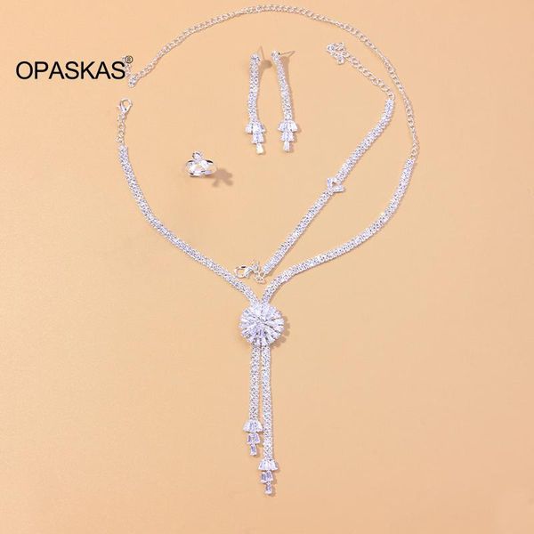 earrings & necklace bride wedding luxury jewelry set zircon tassels exquisite lady party dress accessories vl, Silver
earrings & necklace bride wedding luxury jewelry set zircon tassels exquisite lady party dress accessories vl, Silver