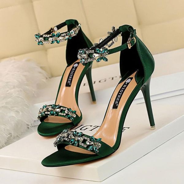 banquet high heel women sandals satin open toe rhinestone green red buckle 9cm ladies nightclub wedding, Black
banquet high heel women sandals satin open toe rhinestone green red buckle 9cm ladies nightclub wedding, Black