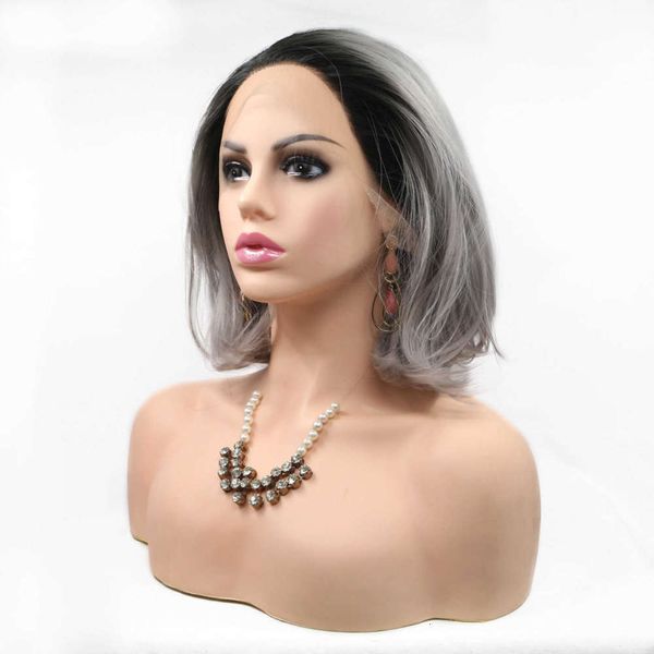 selling color gradient short hair chemical fiber front lace wig set hand woven, Black;brown
selling color gradient short hair chemical fiber front lace wig set hand woven, Black;brown
