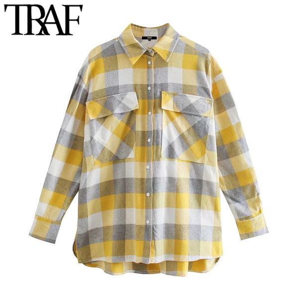 traf women fashion oversized check asymmetric blouses vintage long sleeve pockets side vents female shirts chic 210415, White
traf women fashion oversized check asymmetric blouses vintage long sleeve pockets side vents female shirts chic 210415, White