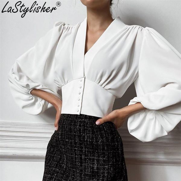 women's blouses & shirts autumn red female shirt v-neck tunic elegant breasted draped blouse women spring lantern sleeve womens and vi, White
women's blouses & shirts autumn red female shirt v-neck tunic elegant breasted draped blouse women spring lantern sleeve womens and vi, White