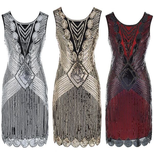Halloween The Great Gatsby 1920s Vacation DressTheme Costume Flapper Cocktail Prom Women's Sequins Rivet Golden Black Red Blac
Halloween The Great Gatsby 1920s Vacation DressTheme Costume Flapper Cocktail Prom Women's Sequins Rivet Golden Black Red Blac