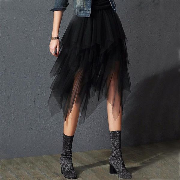 irregular mesh sheer tulle women skirts summer high waist up party petticoat fashion casual ol style long maxi, Black
irregular mesh sheer tulle women skirts summer high waist up party petticoat fashion casual ol style long maxi, Black