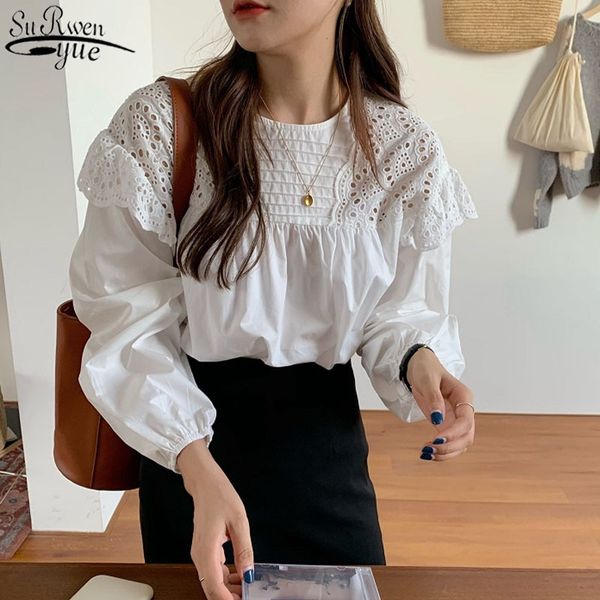 o-neck shirt hollow out vintage elegant spliced women solid long sleeve korean loose blouses blusas 13602 210417, White
o-neck shirt hollow out vintage elegant spliced women solid long sleeve korean loose blouses blusas 13602 210417, White