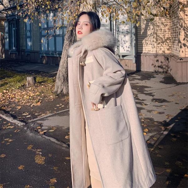 women's wool & blends junelove winter women solid woolen coats female hooded pockets thick warm outerwears ladys horn button korean str, Black
women's wool & blends junelove winter women solid woolen coats female hooded pockets thick warm outerwears ladys horn button korean str, Black