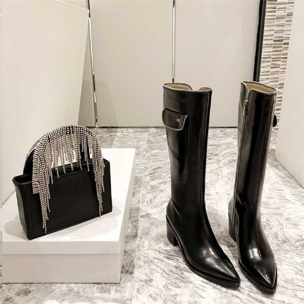 luxury brands genuine leather big size handsome long boot thick mid heel pointed toe women zipper riding knee-high boots 211103, Black
luxury brands genuine leather big size handsome long boot thick mid heel pointed toe women zipper riding knee-high boots 211103, Black