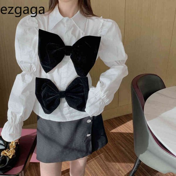 ezgaga white shirts office lady korean fashion chic patchwork velour bowknot long sleeve women blouse sweet streetwear blusas 210430
ezgaga white shirts office lady korean fashion chic patchwork velour bowknot long sleeve women blouse sweet streetwear blusas 210430