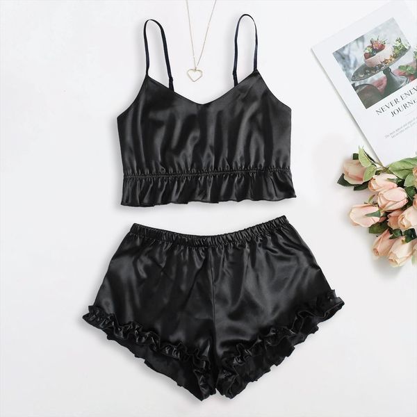 pyjamas folded lace lingerie women sleepwear underwear pajamas satin set pizama damska nuisette femme, Black;red
pyjamas folded lace lingerie women sleepwear underwear pajamas satin set pizama damska nuisette femme, Black;red