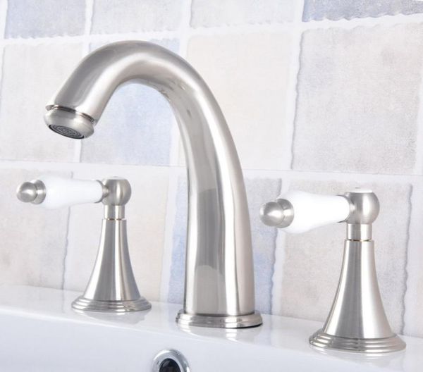 brushed nickel widespread bathroom basin faucet dual handle 3 holes mixer sink taps deck mounted nnf680 faucets
brushed nickel widespread bathroom basin faucet dual handle 3 holes mixer sink taps deck mounted nnf680 faucets