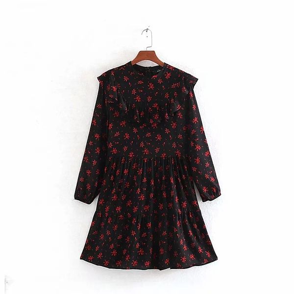 vintage flower prints cascading ruffle women mini dress leisure lady long sleeve loose dresses d3700 210430, Black;gray
vintage flower prints cascading ruffle women mini dress leisure lady long sleeve loose dresses d3700 210430, Black;gray