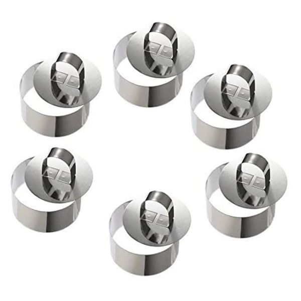 baking moulds mousse rings stainless steel cake circle mold with pusher, 8cm diameter, set of 6 (round)
baking moulds mousse rings stainless steel cake circle mold with pusher, 8cm diameter, set of 6 (round)