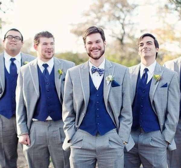 men's suits & blazers gray wedding groomsmen tuxedos classic style three piece royal blue vest grey custom made men 3 (jacket + +pants), White;black
men's suits & blazers gray wedding groomsmen tuxedos classic style three piece royal blue vest grey custom made men 3 (jacket + +pants), White;black