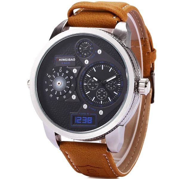 wristwatches shiweibao quartz mens watches men watch dual time zones military quartz-watch wristwatch sport relogio masculino, Slivery;brown
wristwatches shiweibao quartz mens watches men watch dual time zones military quartz-watch wristwatch sport relogio masculino, Slivery;brown