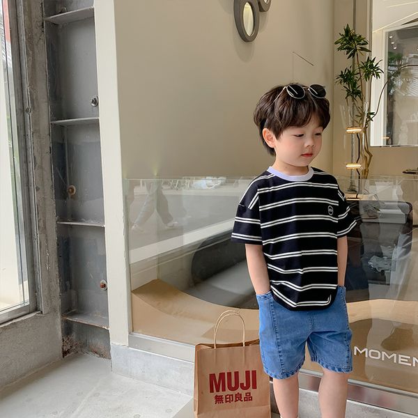 summer short sleeve striped t shirts boys cotton cool 2 colors tees children clothings 210508, Blue
summer short sleeve striped t shirts boys cotton cool 2 colors tees children clothings 210508, Blue