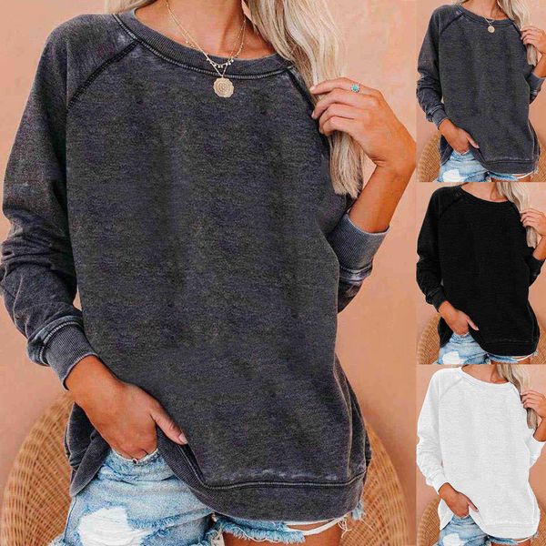 fashion hoodies autumn and winter 2021 round ne loose solid color women's sweater, Black
fashion hoodies autumn and winter 2021 round ne loose solid color women's sweater, Black