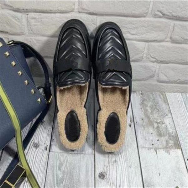 new designer slippers genuine leather mules sandals letter metal buckle shoe luxury women loafers lambswool lady baotou slipper, Black
new designer slippers genuine leather mules sandals letter metal buckle shoe luxury women loafers lambswool lady baotou slipper, Black