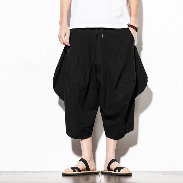summer cotton and linen men's casual cropped pants retro large size fashion wide leg pantalon hip hop harem, Black
summer cotton and linen men's casual cropped pants retro large size fashion wide leg pantalon hip hop harem, Black