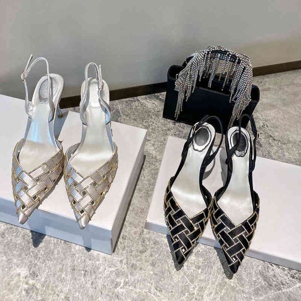 version rc silk satin high hollow woven diamond back trip strap hollow pointed high heel sandals wedding shoes yw, Black
version rc silk satin high hollow woven diamond back trip strap hollow pointed high heel sandals wedding shoes yw, Black