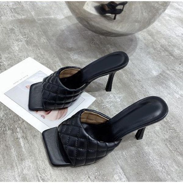 women's slippers summer square toe ladies thin high heels fashion female pumps pu leather flip flops woman shoes open, Black
women's slippers summer square toe ladies thin high heels fashion female pumps pu leather flip flops woman shoes open, Black